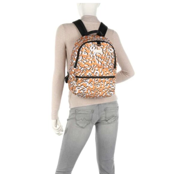 Ted Baker NNels Puffer Backpack Large Yellow Leopard Nylon Laptop Bag Mini Pouch - Picture 4 of 9